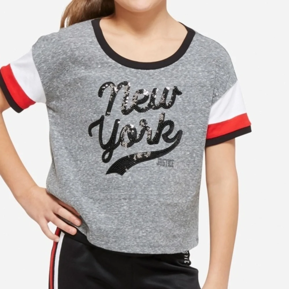 🆕sequin crop top t shirt